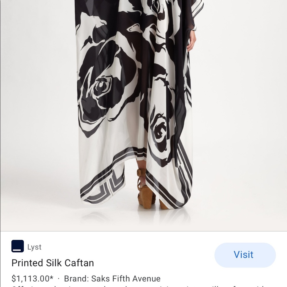 SOLD🚫Emilio Pucci Silk Black White Caftan Kaftan - Picture 7 of 8